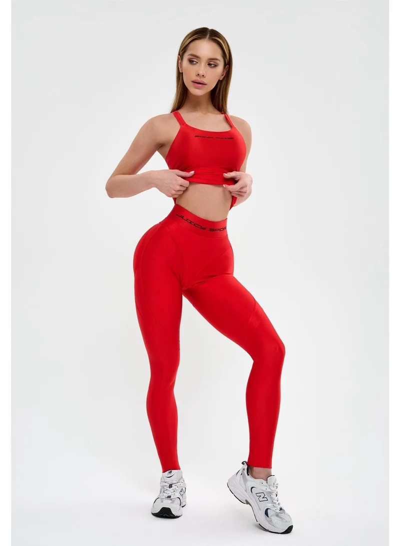 Bona Fide Extra Push-Up "Juicy Red" Extra Juicy High Waist Gym Leggings for Women for Women | Best Price UAE