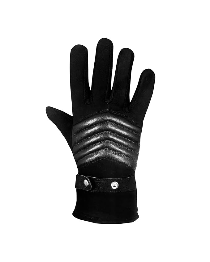 WILDSTICH Full Finger Solid Premium Leather Gloves for Winter and Hand Protective Bike Riding Leather Gloves for Men and Women - Image 2