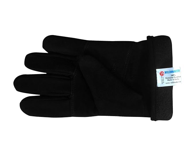 WILDSTICH Full Finger Solid Premium Leather Gloves for Winter and Hand Protective Bike Riding Leather Gloves for Men and Women - Image 5