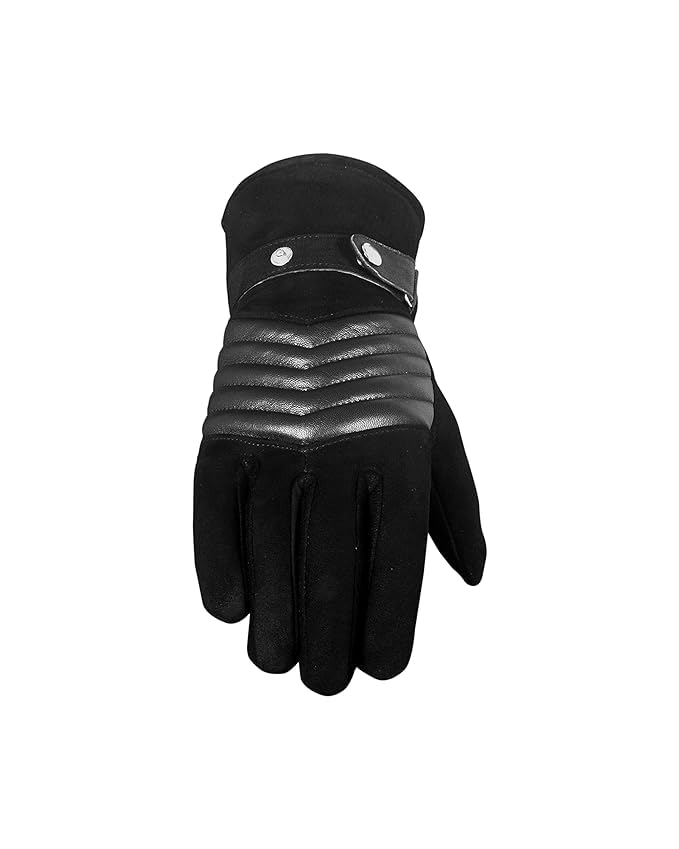 WILDSTICH Full Finger Solid Premium Leather Gloves for Winter and Hand Protective Bike Riding Leather Gloves for Men and Women - Image 4
