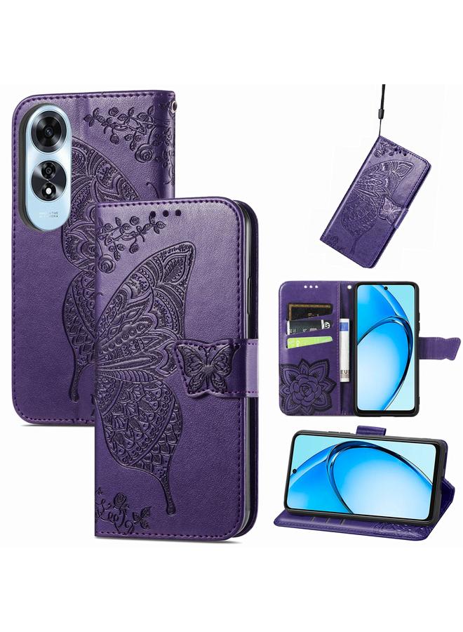 S-TOP Case For OPPO A60 Butterfly Love Flower Embossed Leather Phone Case - Image 1