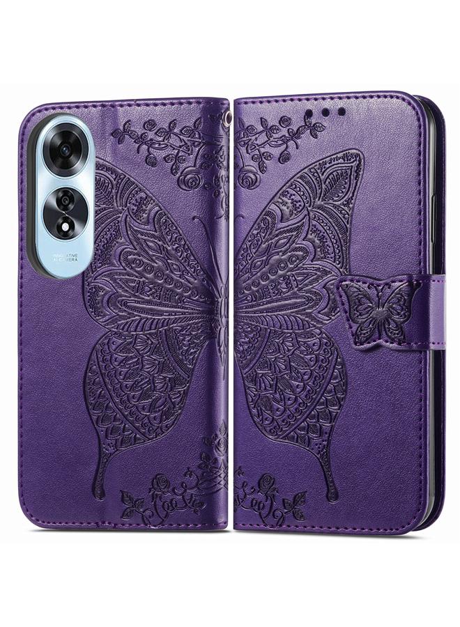 S-TOP Case For OPPO A60 Butterfly Love Flower Embossed Leather Phone Case - Image 2