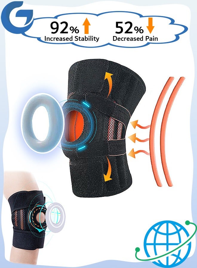 SOUTH MOON Knee Brace with Side Stabilizers and Patella Gel Pads, Adjustable Knee Support for Knee Pain Relief Arthritis and Meniscus Tear, Dampening and Enhanced Support for Women and Men - Image 1