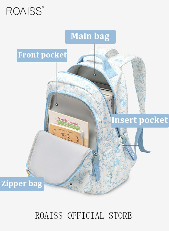 roaiss Large Capacity Backpack 14 Inch Laptop Bag  Wide and Thickened Shoulder Straps Waterproof and Wear Resistant Scientific Storage Simple Style Short Distance Travel Bag Student Backpack  - Image 3
