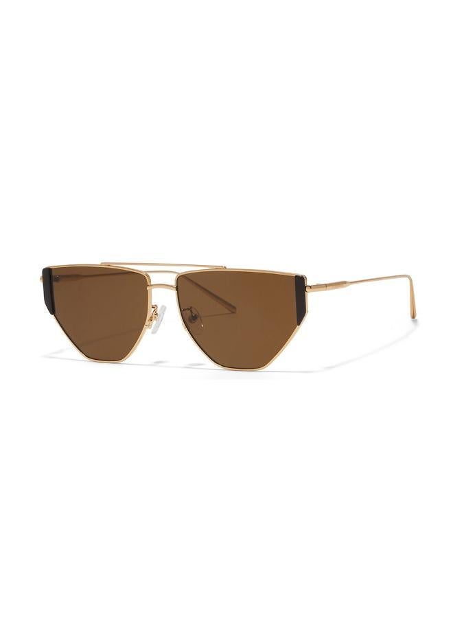 30Sundays Gardena,Unisex Sunglasses, Aviator Sunglasses, UV Protection: UV400 (Gold,Brown) - Image 1