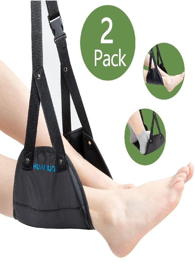 HUANUO - HUANUO 2 Pack Airplane Footrest with Premium Memory Foam, Airplane Travel Accessories, Portable Travel Foot Hammock for Airplane Trian Home Office to Relax Your Feet - Image 1