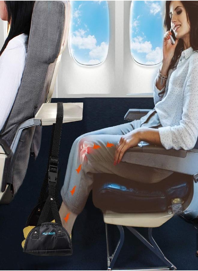 HUANUO - HUANUO 2 Pack Airplane Footrest with Premium Memory Foam, Airplane Travel Accessories, Portable Travel Foot Hammock for Airplane Trian Home Office to Relax Your Feet - Image 1