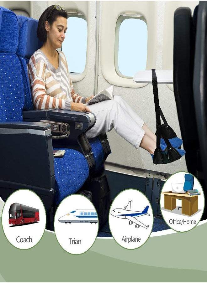 HUANUO - HUANUO 2 Pack Airplane Footrest with Premium Memory Foam, Airplane Travel Accessories, Portable Travel Foot Hammock for Airplane Trian Home Office to Relax Your Feet - Image 1