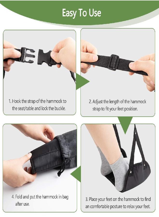 HUANUO - HUANUO 2 Pack Airplane Footrest with Premium Memory Foam, Airplane Travel Accessories, Portable Travel Foot Hammock for Airplane Trian Home Office to Relax Your Feet - Image 1
