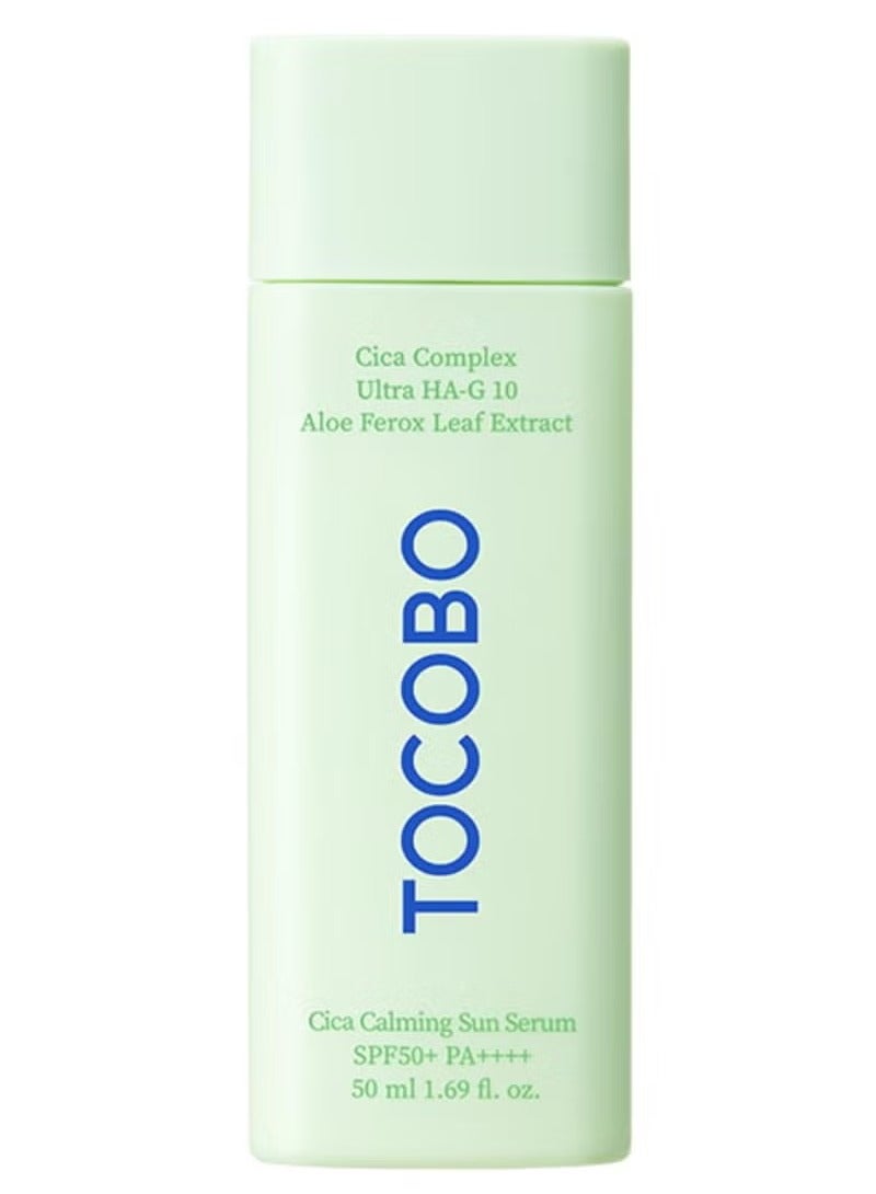 Tocobo Cica Calming Sun Serum SPF50 PA++++ 50 ml 1.69 fl. oz - Fermented Cica Complax, Cape Aloe Leaf Extract, Soothing Overheated Skin, Reduces Skin Tempetature - Image 1