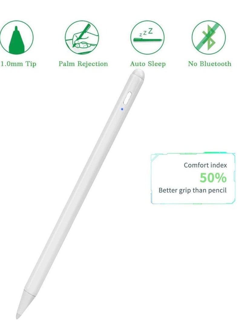 iPad Pen for Apple iPad Pro/Air/Mini Pencil,1.5mm Palm Rejection Active Stylus for 2018-2022 iPad Pro 11/12.9 ,iPad Air 5th/4th/3rd,iPad 9/8/7/6th iPad Mini 6th/5th for Precise Writing Drawing White  - Image 3