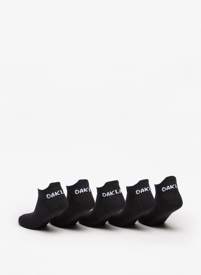 OAKLAN Boys's Logo Print Ankle Length Sports Socks - Set of 5 - Image 3