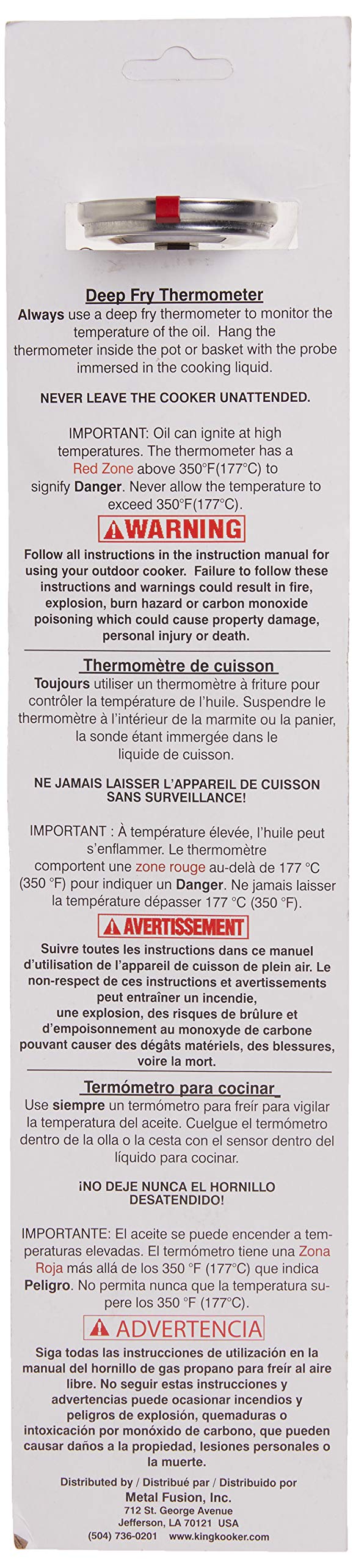 King Kooker SI12 12-Inch Deep Fry Thermometer , Silver - Image 3
