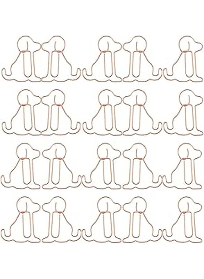 50 Pcs Rose Gold Dog Shaped Metal Paper Clips for School Office Student Organizer - Image 1