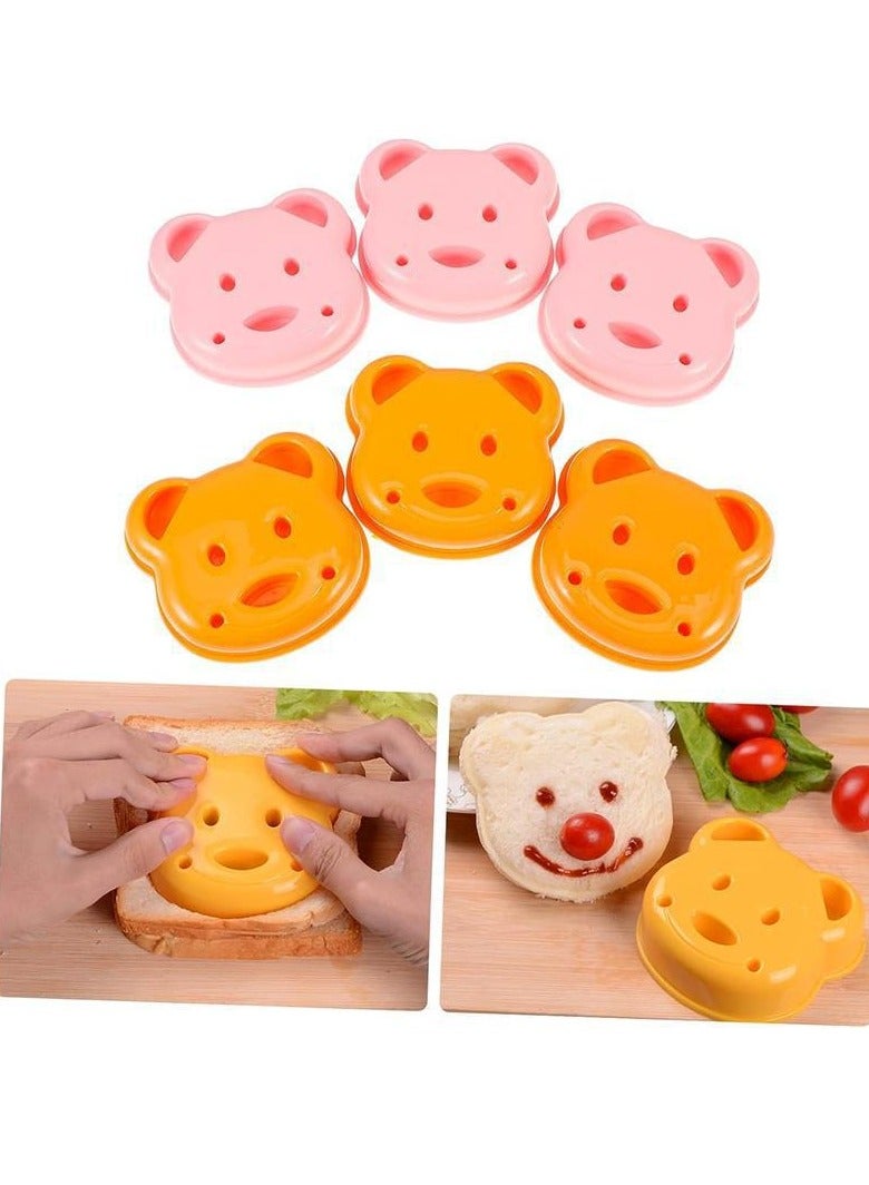 Bear sandwich mould Toast bread maker Smiley Face cartoon children DIY bread mould Violet - Image 2