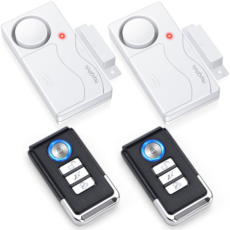 HAPYTHDA Door Alarm, Window Alarm Sensors, 2 Pack, Door Alarms for Kids Safety, Door Chimes When Door Opens, Magnetic Security Sensor - Image 1