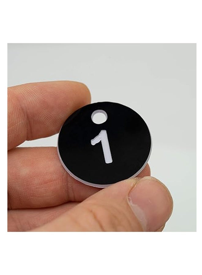 واي جيه علامات رقم المعرف البلاستيكية ، العلامات المحفورة ، العلامات الرئيسية بدون حلقات المفاتيح للخزانة ، النوم ، فندق ، بار ، مطعم ، مطعم ، مطعم ، أرقام الطاولة 1-50 ، أسود - Image 3