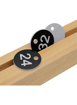 Plastic ID Number Tags, Engraved Tags Key Tags Without Key Rings for Locker Dorm Hotel Bar Restaurant Club Restaurant Table Numbers 1-50, Black - view 4