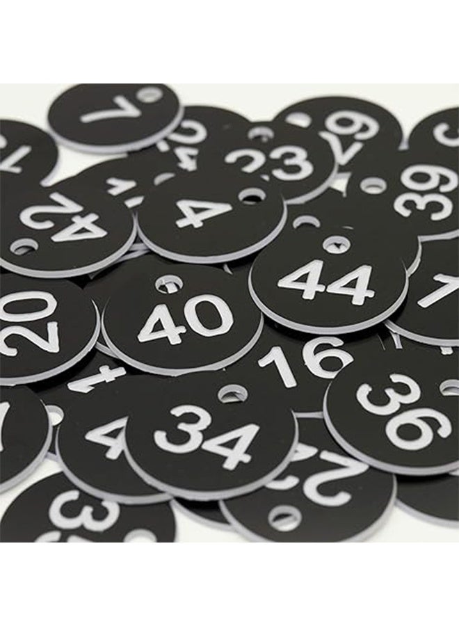 واي جيه علامات رقم المعرف البلاستيكية ، العلامات المحفورة ، العلامات الرئيسية بدون حلقات المفاتيح للخزانة ، النوم ، فندق ، بار ، مطعم ، مطعم ، مطعم ، أرقام الطاولة 1-50 ، أسود - Image 5