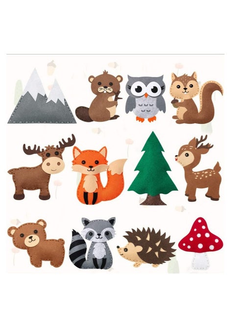 Craft Kit Woodland Animals Forest DIY Sewing Felt Plush Animals For Kids Sewing Set
