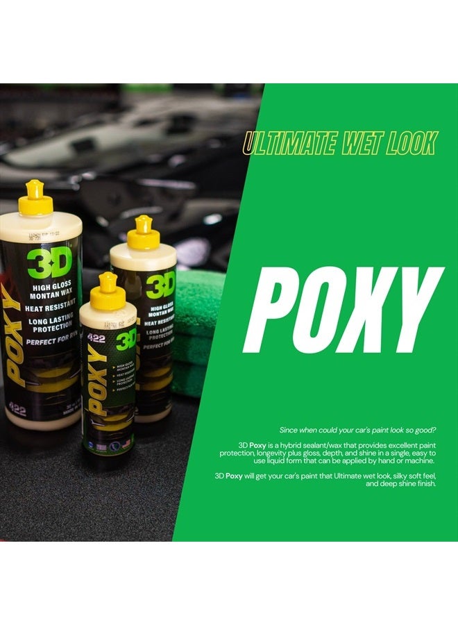 3D Poxy Montan Butter Car Wax – 16oz – High Gloss, Non-Staining Car Wax Sealant with Long Lasting Protection – For Cars, RVs, and Boats – Silky Soft Feel, Deep Shine, Wet Look - Image 2