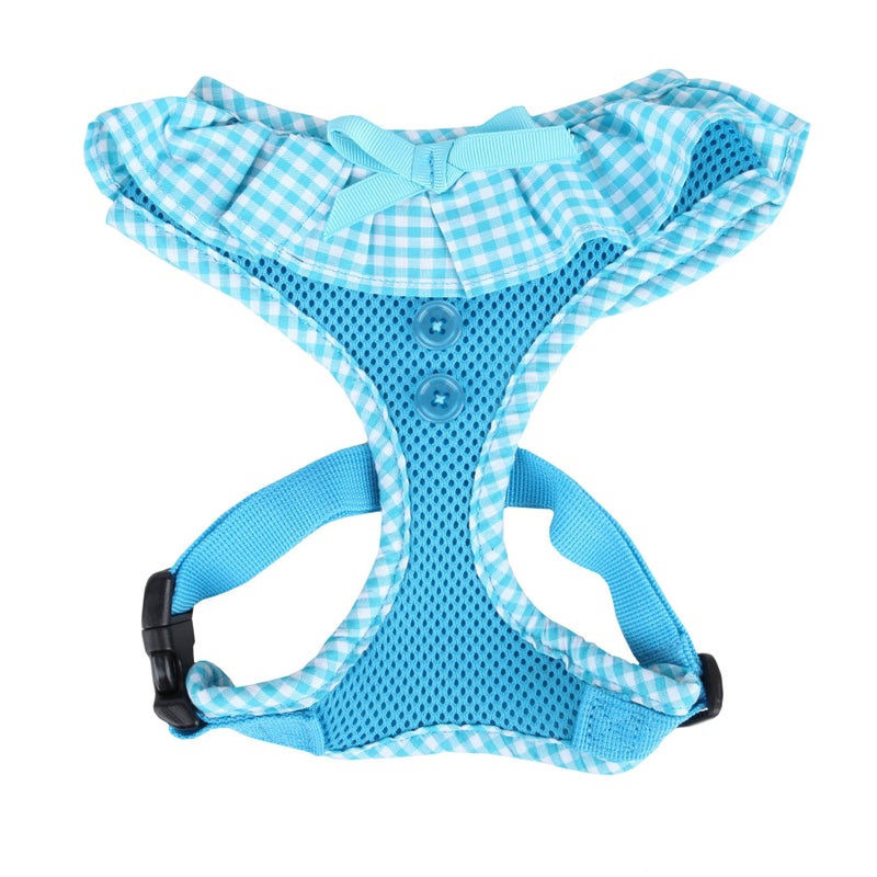 Puppia Vivien Dog Harness Over-The-Head All Season Cute No Pull No Choke Walking Training Adjustable for Small Dog, Sky Blue, Small - Image 1