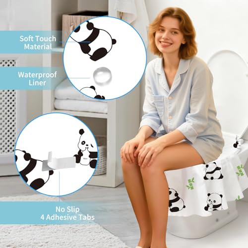 Caxlis 20 Pack Toilet Seat Covers Disposable, Waterproof, Ideal for Kids and Adults, Extra Large, Individually Wrapped, Toddlers Potty Training in Public Restrooms, Airplane, Trip - Panda Designs - Image 4