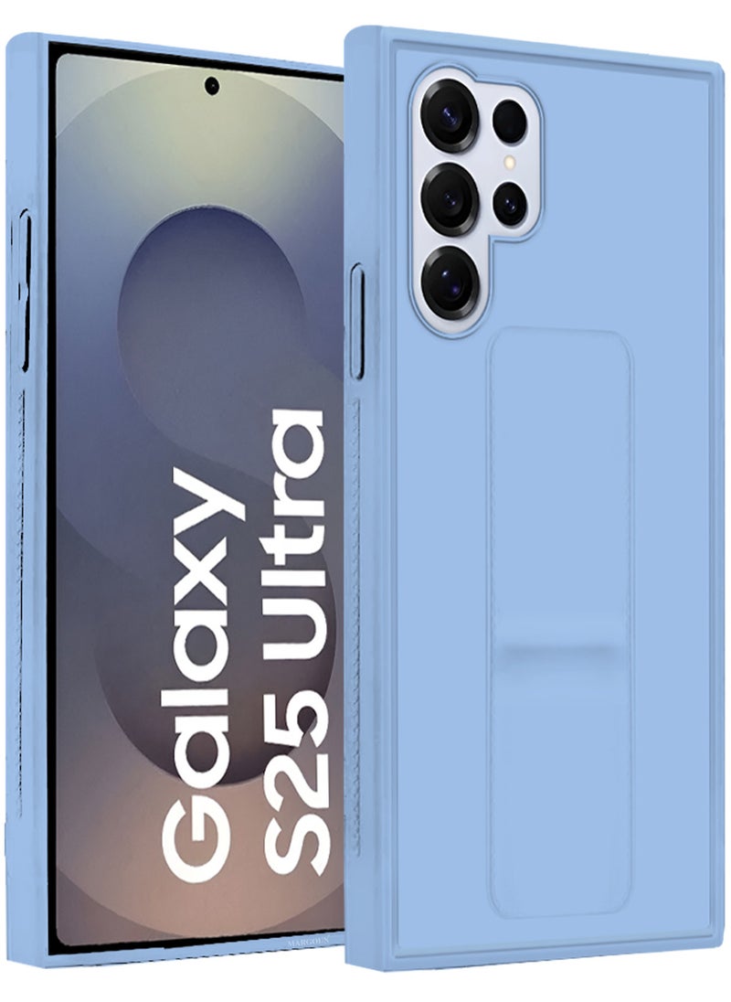 CATANES (for Samsung Galaxy S25 Ultra) 2Packs, Case Premium PU Leather with Stand Function, Shockproof and Anti Scratch Finger Grip Case Cover with 1 Shock Proof Screen Protector / Light Blue  - Image 3