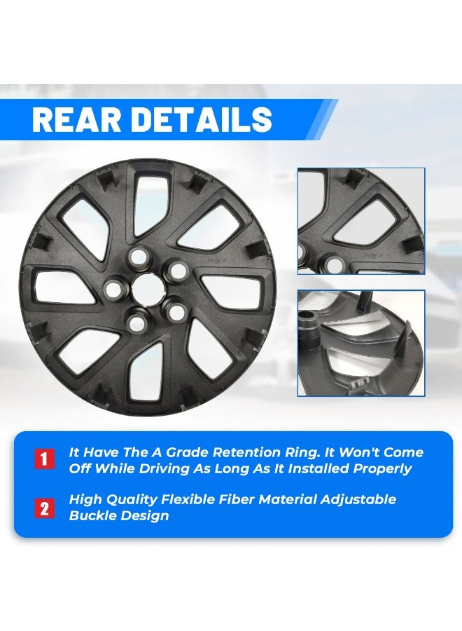 كيا طقم أغطية عجلات مقاس 16 بوصة طراز 1701 لسيارة كيا أوبتيما 2012-2015 - أغطية محاور مصنوعة من ألياف ABS متينة مع حلقة تثبيت آمنة، تصميم بإبزيم قابل للتعديل، مقاومة للتشقق والبهتان، سهلة التركيب بالكبس، تحمي الجنوط الفولاذية، طقم من 4 قطع. - Image 3