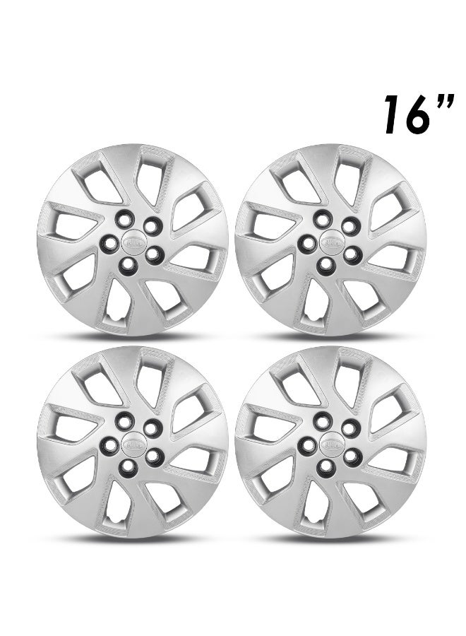 كيا طقم أغطية عجلات مقاس 16 بوصة طراز 1701 لسيارة كيا أوبتيما 2012-2015 - أغطية محاور مصنوعة من ألياف ABS متينة مع حلقة تثبيت آمنة، تصميم بإبزيم قابل للتعديل، مقاومة للتشقق والبهتان، سهلة التركيب بالكبس، تحمي الجنوط الفولاذية، طقم من 4 قطع. - Image 4