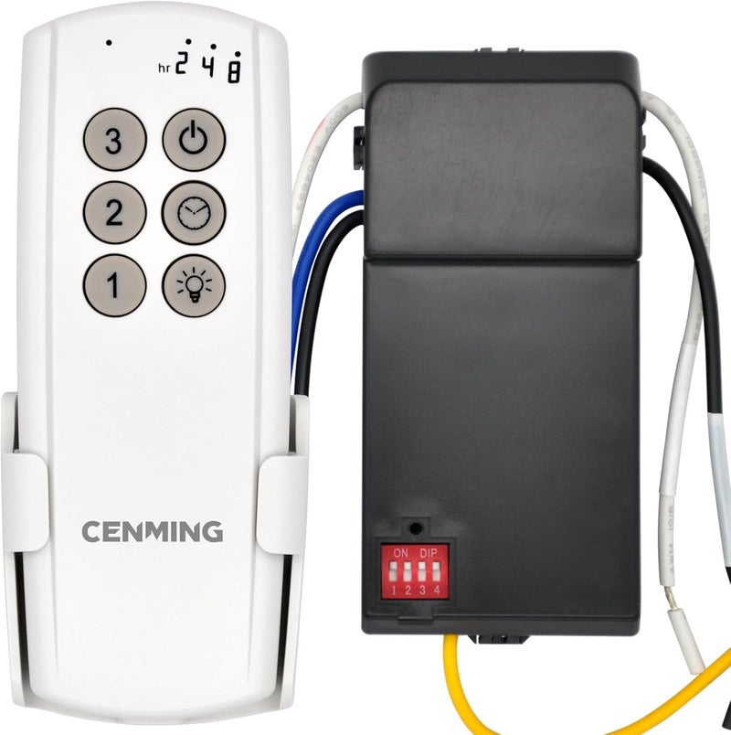 CENMING 63T Universal Ceiling Fan Remote Control Kit for Harbor Breeze Hunter Hampton Bay, 3-Speed Light Dimmer Timer, Suitable for 110V AC Ceiling Fan Light - Image 1