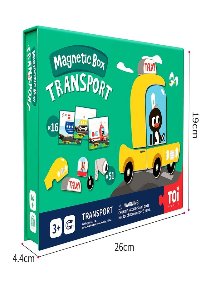 Toi Kids Magnet Toys Magnetic Jigsaw Puzzle Boxes with Game Board for Kids Ages 3-8, Portable Travel Game, Transport - Image 5