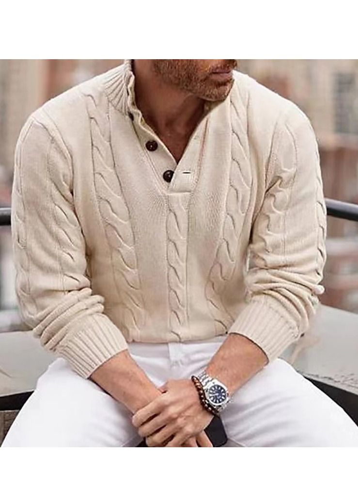Loquat Autumn Winter New Casual Men's Solid Color Sweater  - Image 1