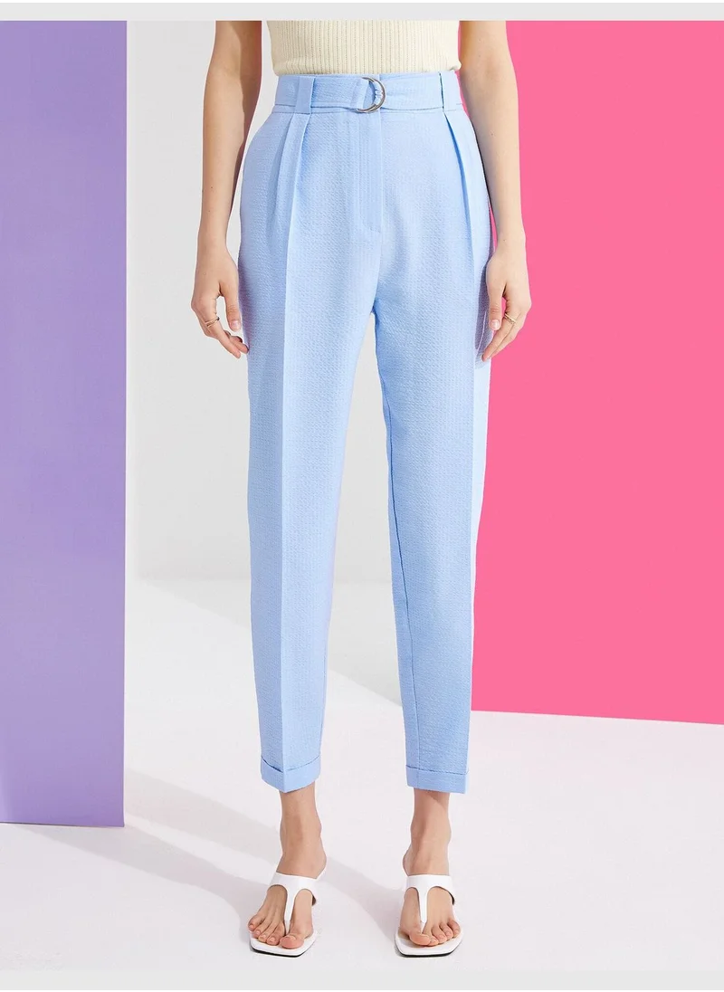 KOTON High Waist Trousers Belted