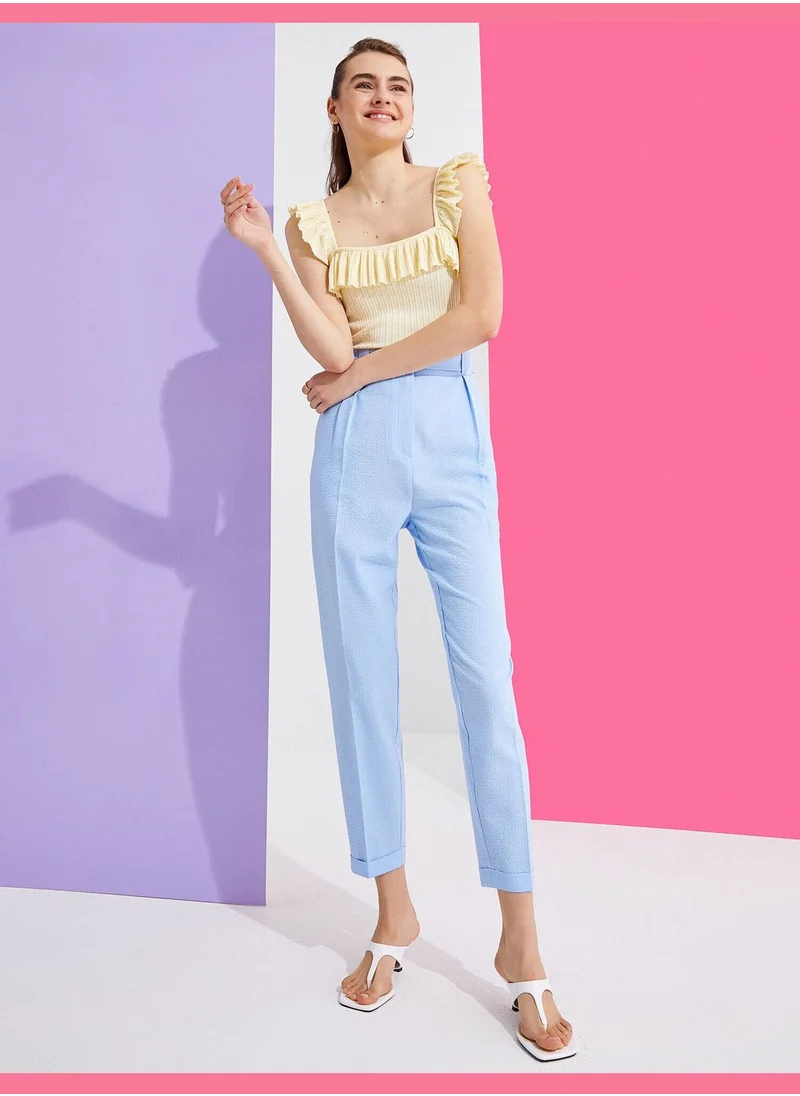 KOTON High Waist Trousers Belted