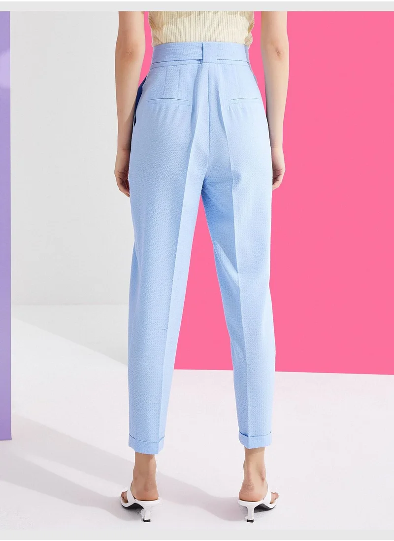 KOTON High Waist Trousers Belted