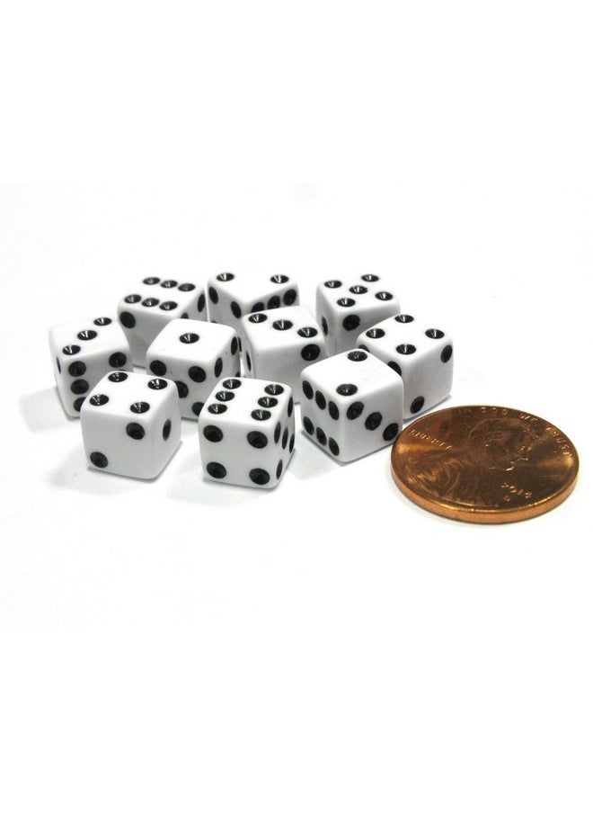 Koplow Games Set of 10 8mm Six Sided D6 Small Square Dice White with Black Pips by Koplow Games 