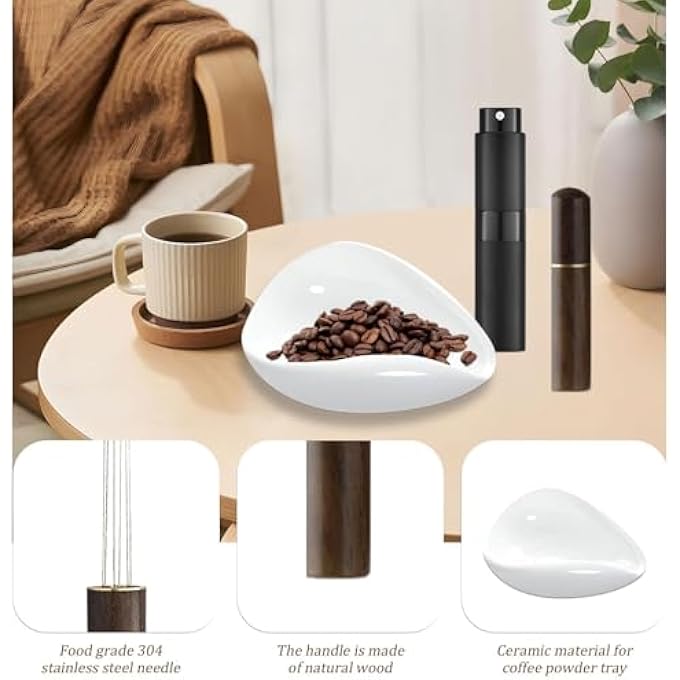 rayihni Ceramic Coffee Dosing Cup Coffee Bean Tray  Tea Storage Tray Coffee Bean Weighing Bowl With Spray Bottle Ceramic Dosing Vessel For Coffee Lovers Coffee Shop - Image 2