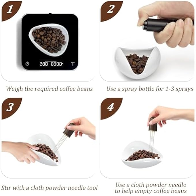 rayihni Ceramic Coffee Dosing Cup Coffee Bean Tray  Tea Storage Tray Coffee Bean Weighing Bowl With Spray Bottle Ceramic Dosing Vessel For Coffee Lovers Coffee Shop - Image 3
