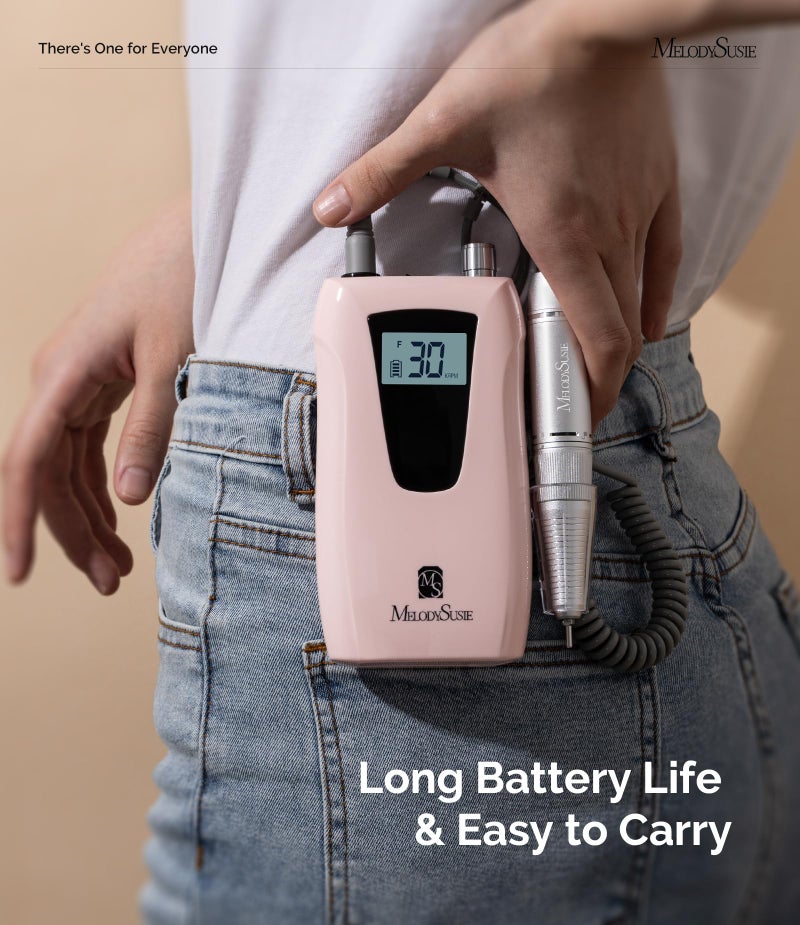 MelodySusie Entry-Level Clip-On Cordless Nail Drill, SC320D 30000RPM Essential E-File with LCD Display for Manicure Shaping & Gel Removal, Perfect for Training, Nail Art Practice & Home Use - Image 2