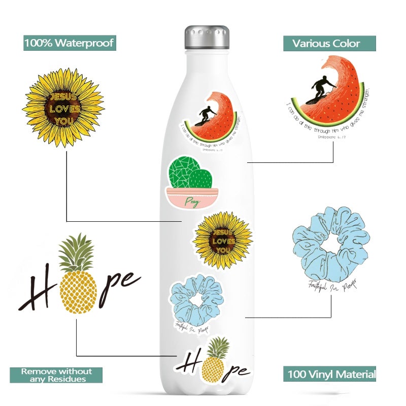KASANYER 200Pcs Inspirational Christian Stickers for Vision Board Water Bottles Laptop, Vinyl Waterproof Jesus Bible Verse Stickers for Scrapbook Journaling Planner, Christian Easter Gifts for Kids - Image 4