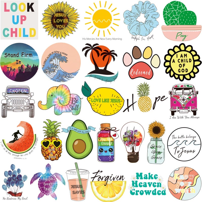 KASANYER 200Pcs Inspirational Christian Stickers for Vision Board Water Bottles Laptop, Vinyl Waterproof Jesus Bible Verse Stickers for Scrapbook Journaling Planner, Christian Easter Gifts for Kids - Image 2