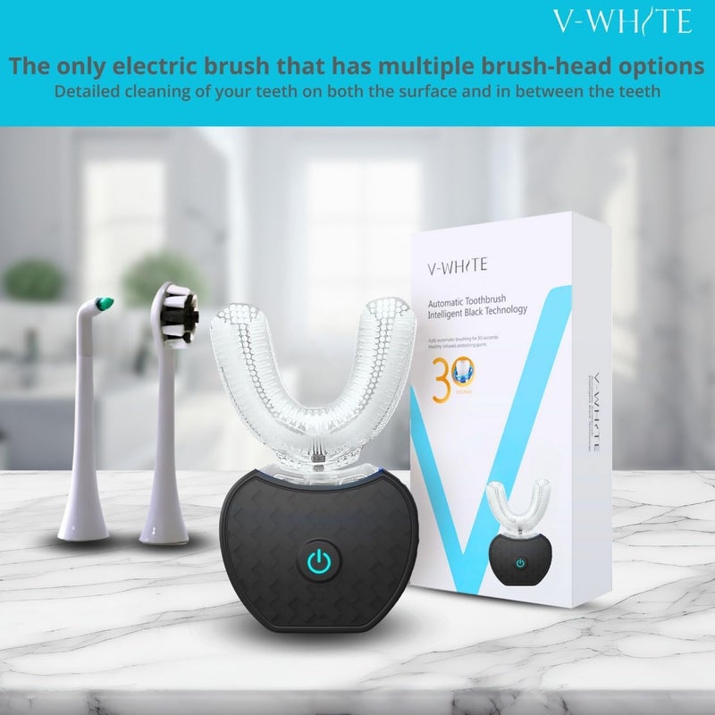 V-White Ultrasonic U-Shaped Toothbrush for Teeth Whitening, Electric Toothbrush For Adults - 360° Mouth Cleansing, Hands Free Gums Protection - Wireless Charging & LED Light -Waterproof IPX7 Certified - Image 5