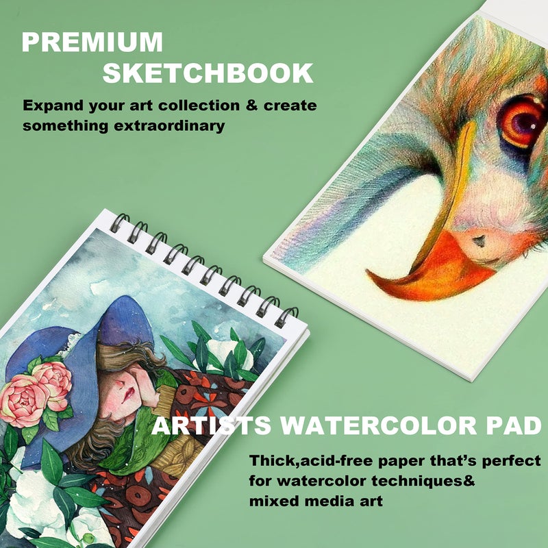 KALOUR 76pc Art Supply Set - Sketching & Drawing Kit with Tutorial Book, Sketchbook & Paper - Pencils, Pastels, Watercolors for Beginner Artists - Image 5