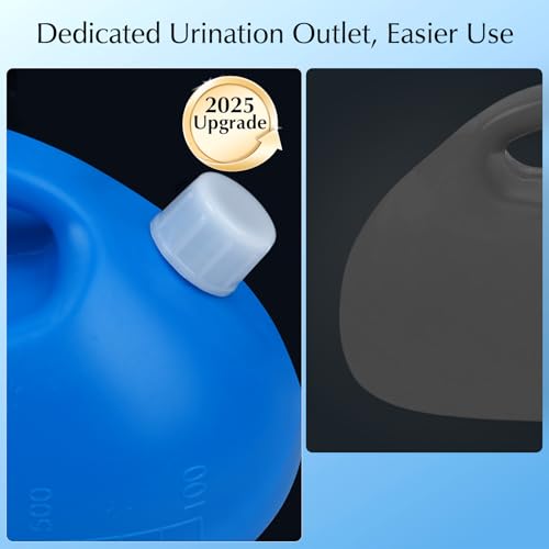 OOCOME Portable Urinals for Men Spill Proof, OOCOME Upgrade Male Urinal Bottle Spill Proof for Seniors, Bedside Urinal with Soft Funnel & Long Hose, for Hospital Wheelchair Bedridden Car and Travel Use - Image 3