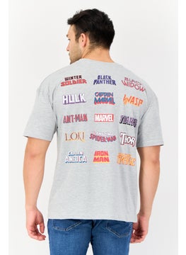 MARVEL Men Crew Neck Short Sleeves Graphic Print T-Shirt, Grey  - Image 2