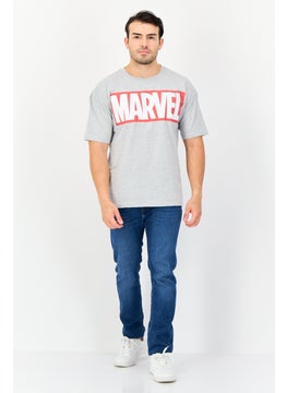 MARVEL Men Crew Neck Short Sleeves Graphic Print T-Shirt, Grey  - Image 4
