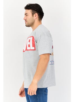 MARVEL Men Crew Neck Short Sleeves Graphic Print T-Shirt, Grey  - Image 3