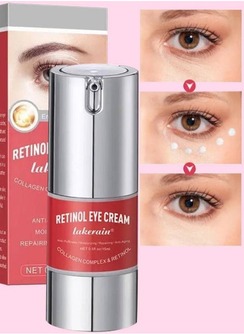 Retinol Eye Cream for Dark Circles and Puffiness Anti Aging Eye Stick with Collagen Complex Under Eye Cream for Dark Circles Smooth Fine Lines and Hydrate Eye Repair Under Eye Cream 15ml