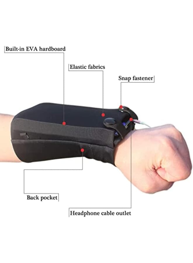 Generic Portable Running Wallet Wristband Wrist Wallet Forearm Band Cell Phone Holder For Mobile Phone Key Card Cash Storage Running Cycling Gym Workouts Yoga Hiking Travel  - Image 3